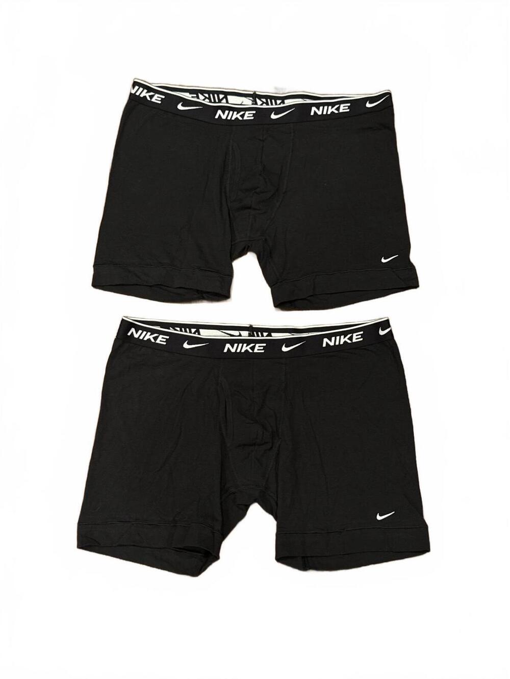 Set of 2 NEW Nike XL Everyday Cotton Stretch Dri-Fit Boxer Briefs Black KE1107